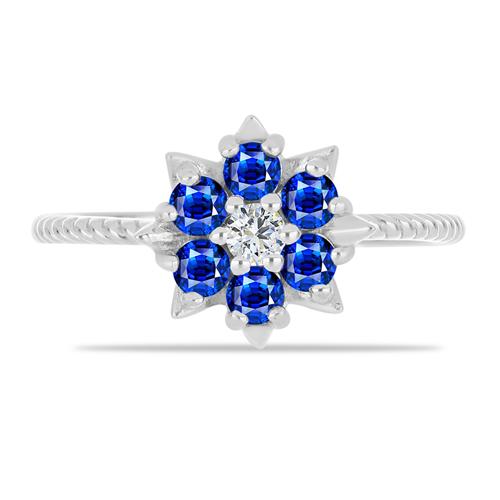 BUY 925 SILVER RING WITH BLUE SAPPHIRE GEMSTONE 